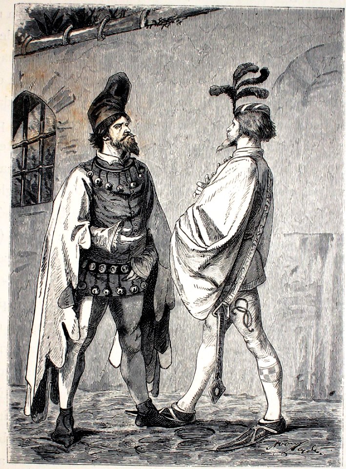 "Zapatos de punta larga y traje de cascabeles".