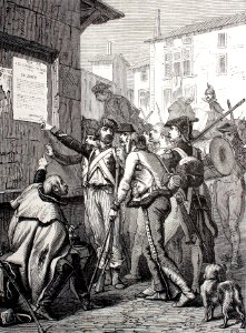 "Soldados leyendo la alocución del general Bonaparte".