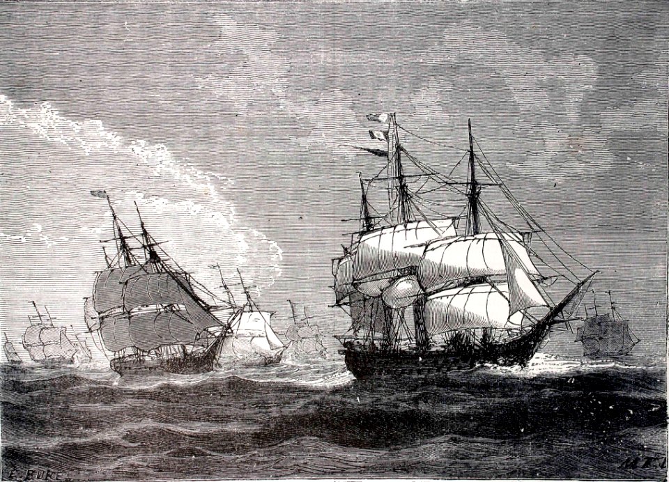 "Salida del puerto de Brest del almirante Ganteaume al fre…