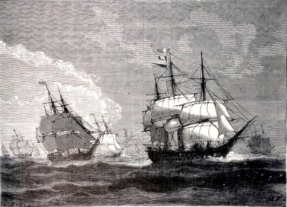 "Salida del puerto de Brest del almirante Ganteaume al fre…. Free illustration for personal and commercial use.
