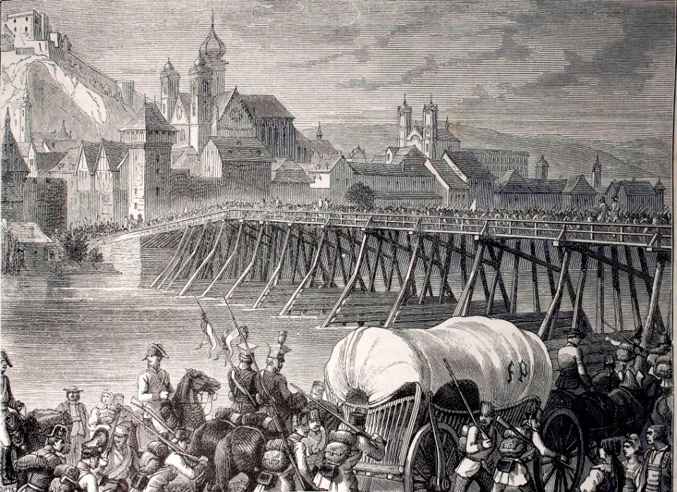"Ocupación de Passau por los austriacos".