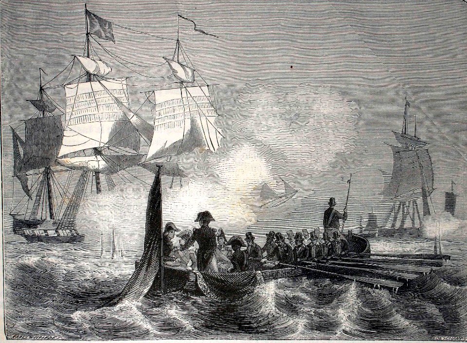 "Napoleón arrostrando el fuego de una fragata inglesa".