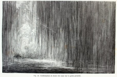 "Condensation et chute des eaux sur le globe primitif".