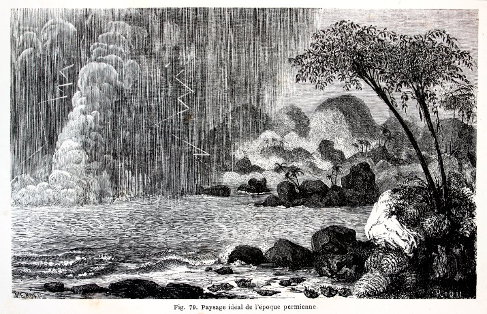 "Paysage idéal de l'epoque permienne".