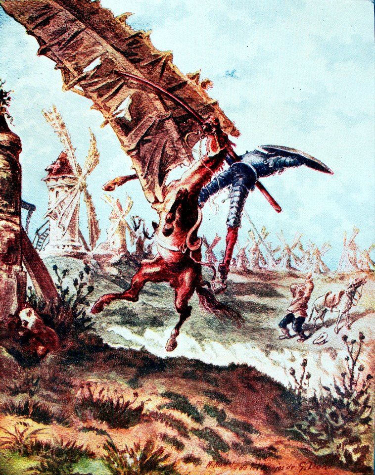"LLevándose tras sí al caballo y al caballero..."