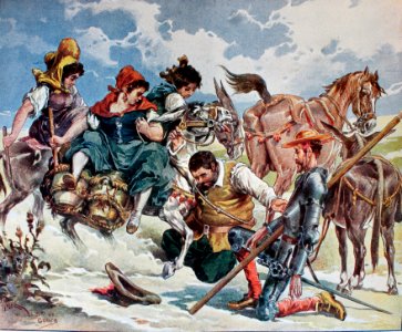 "Á esta sazón ya se había puesto don Quijote de hinojos ju…