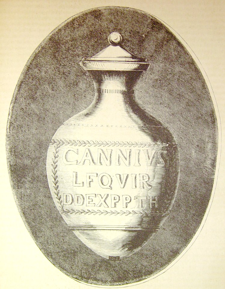 "Vaso que contiene los restos de Cayo Annio...