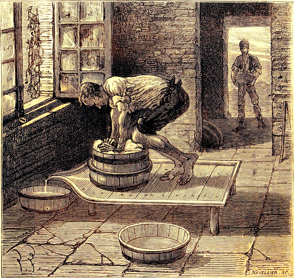 "Travail de la tomme par un fromager d'Auvergne".