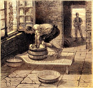 "Travail de la tomme par un fromager d'Auvergne".