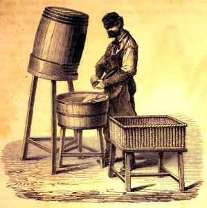 "Le dégorgement d'une bouteille de vin de Champagne".