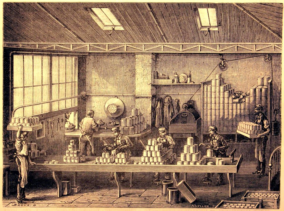 "Atelier de remplissage et de soudure des boites".