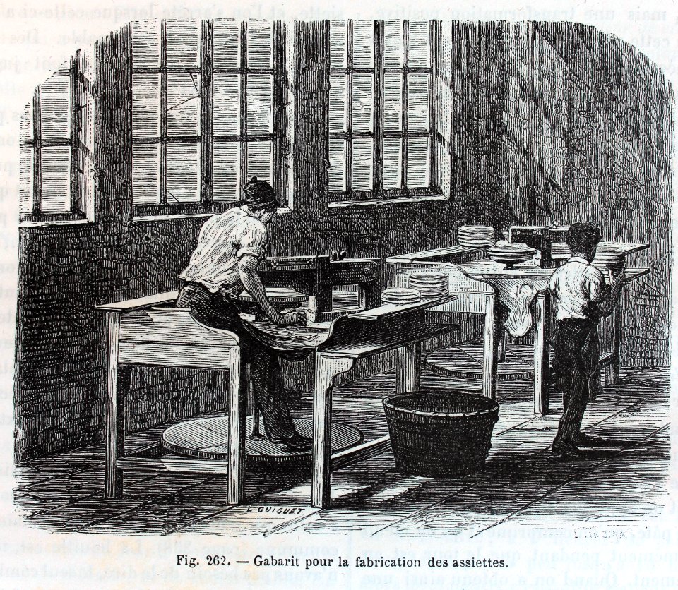"Gabarit pour la fabrication des assiettes".