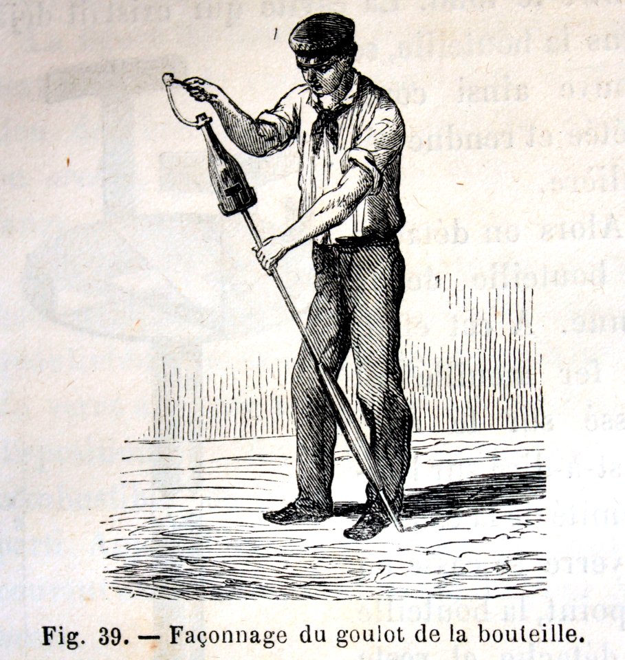 "Façonnage du goulot de la bouteille".