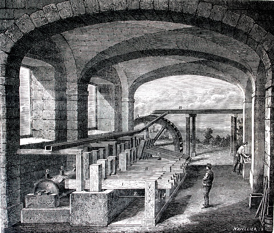 "Moulin à maillets pour la trituration du chifon".