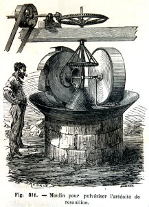 "Moulin pour pulvériser l'arsénite de rosaniline".. Free illustration for personal and commercial use.