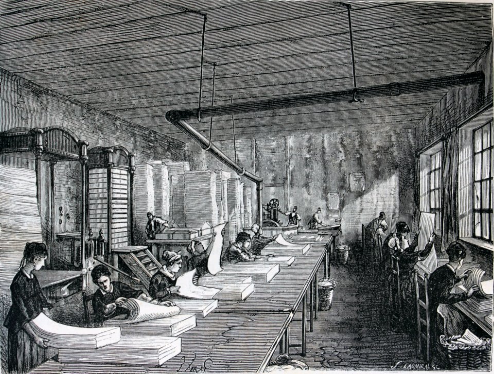 "La salle, ou l'atelier de revoyage, de comptage, de pliag…