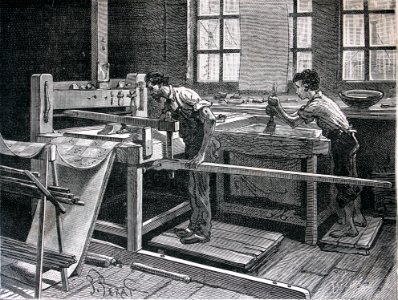 "Impression à la planche du papier peint".
