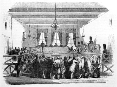 Luis de Marsilly. "El tribunal en el acto de ver la causa.…