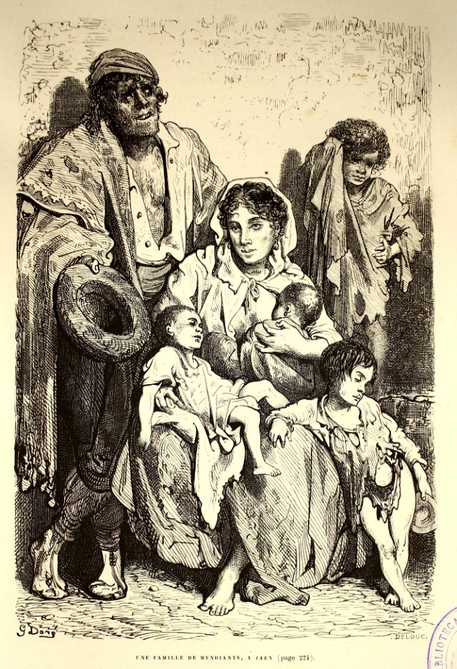 "Une famille de mendiants, a Jaen"