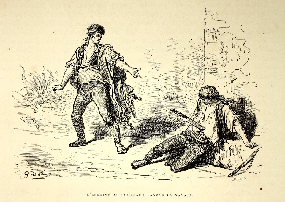 "L'escrime au couteau: lanzar la navaja"