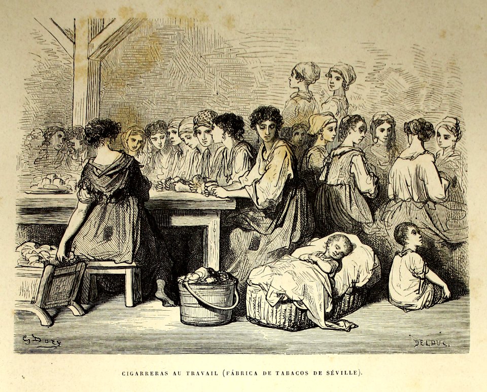 "CIgarreras au travail (Fábrica de Tabacos de Sèville)"