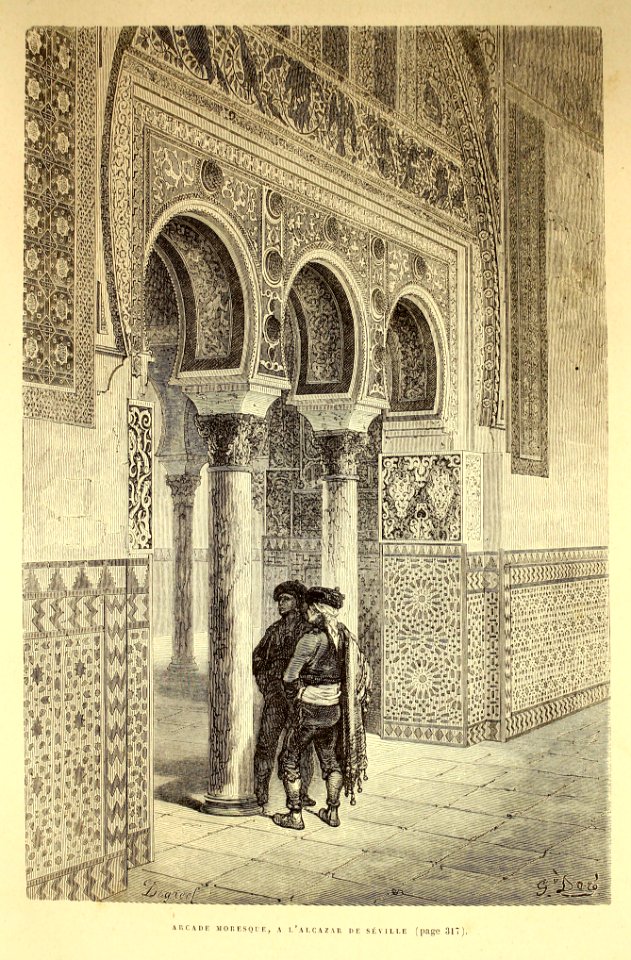 "Arcade moresque, a l'Alcazar de Séville"