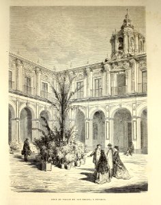 "Cour de Palais de San Telmo, a Séville"