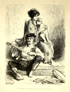 "Guitarrero et danseuse ambulante (Séville)". Free illustration for personal and commercial use.