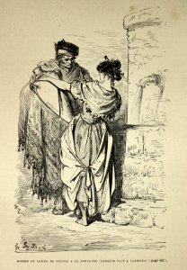 "Homme et femme du peuple a la fontaine (croquis fait a Ca…. Free illustration for personal and commercial use.