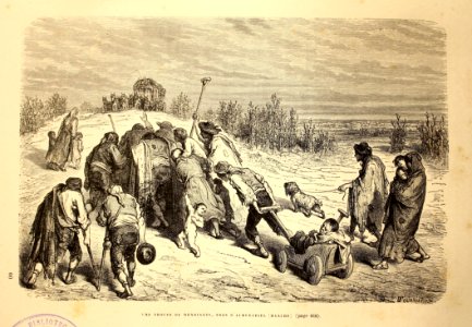 "Une troupe de mendiants, pres d'Almuradiel (Manche)". Free illustration for personal and commercial use.