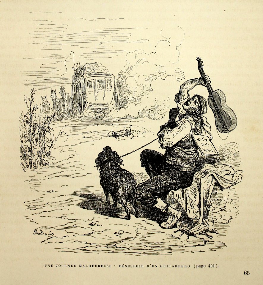 "Une journée malheureuse: désespoir d'un guitarrera"