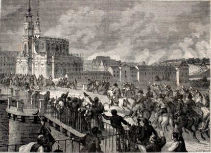 "Llegada de Napoleón a Dresde el día de la primera batalla…