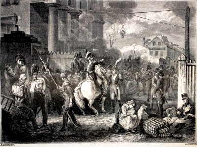 "El mariscal Moncey en la barrera de Clichy".