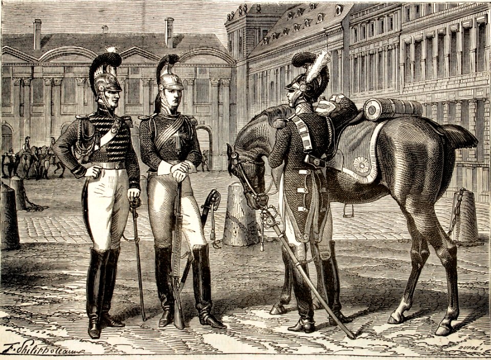 "Casa del rey : Gendarme, mosquetero y guardia del corps".…