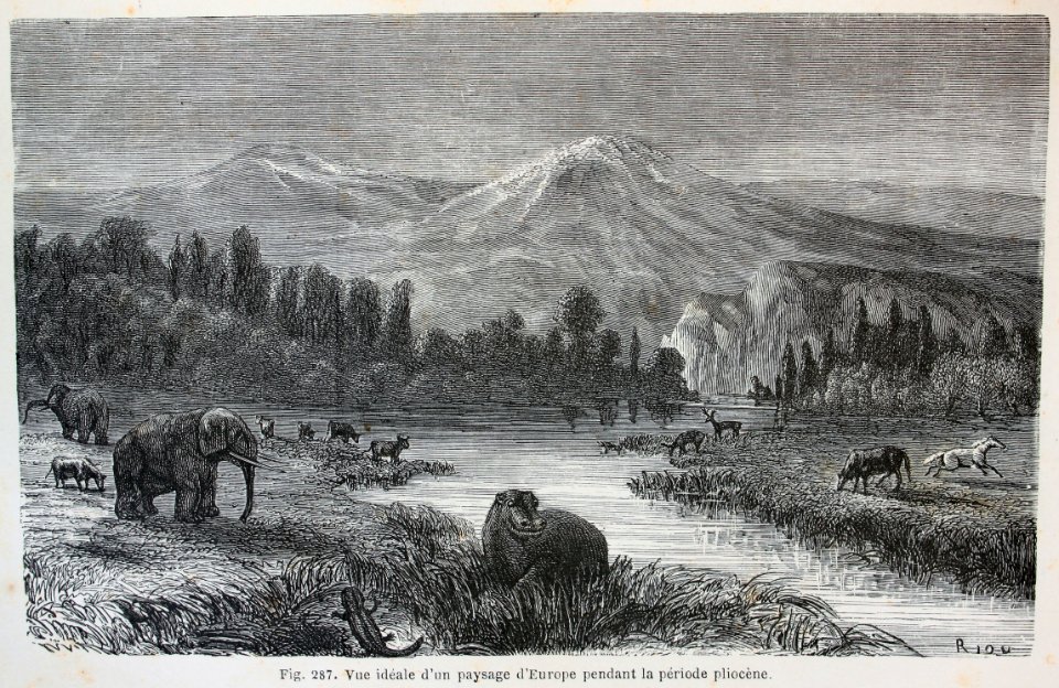 "Vue idéale dún paysage d'Europea pendant la période plioc…