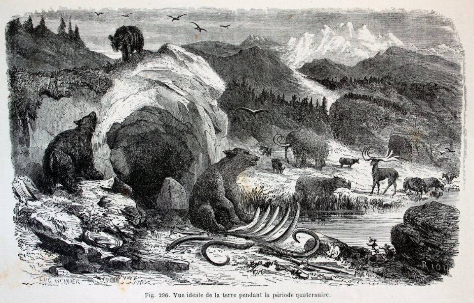 "Vue idéale de la terre pendant la période quaternaire".
