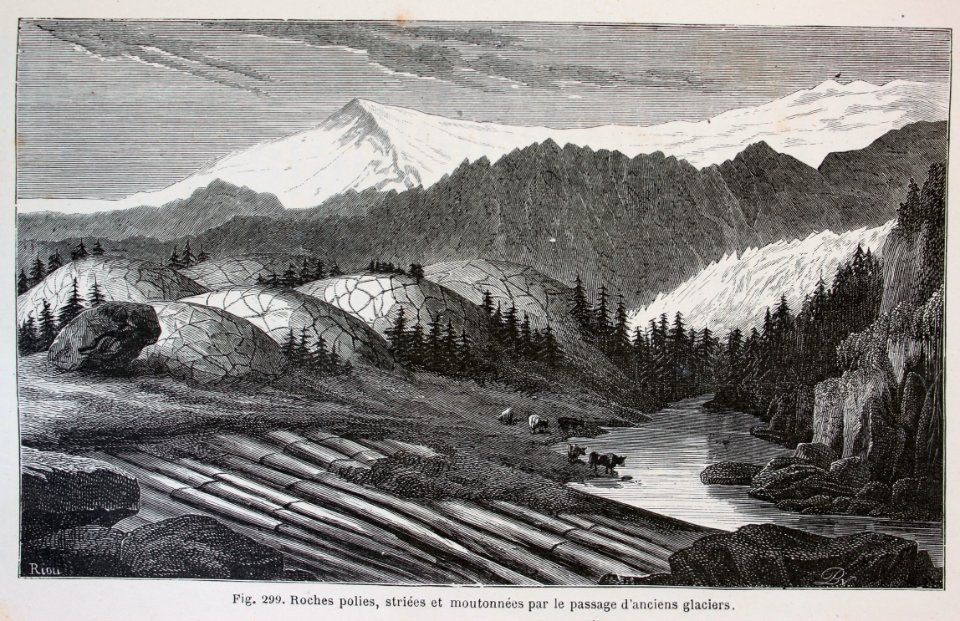 "Roches polies, striées et moutonnées par le passage d'anc…