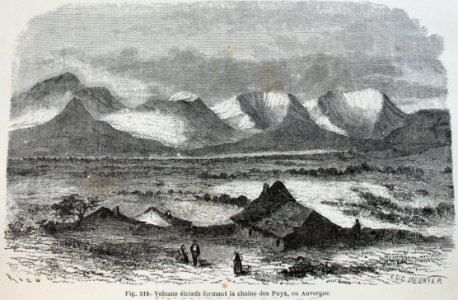 "Volcans éteints formant la chaine des Pyus, en Auvergne".…. Free illustration for personal and commercial use.