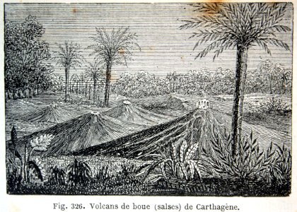 "Volcans de boue (salses) des Carthagène".. Free illustration for personal and commercial use.