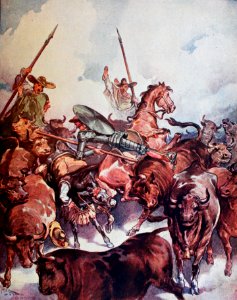 "Quedo molido Sancho, espantado don Quijote, aporreado el …