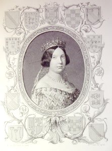 "Ysabel II Reina de España, rodeada de los escudos de la p…. Free illustration for personal and commercial use.