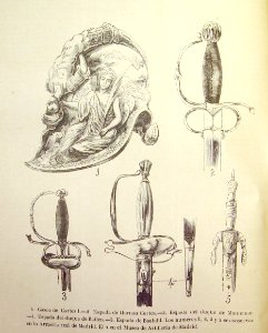 "1. Casco de Carlos I 2. Espada de Hernán Cortés 3. Espada…