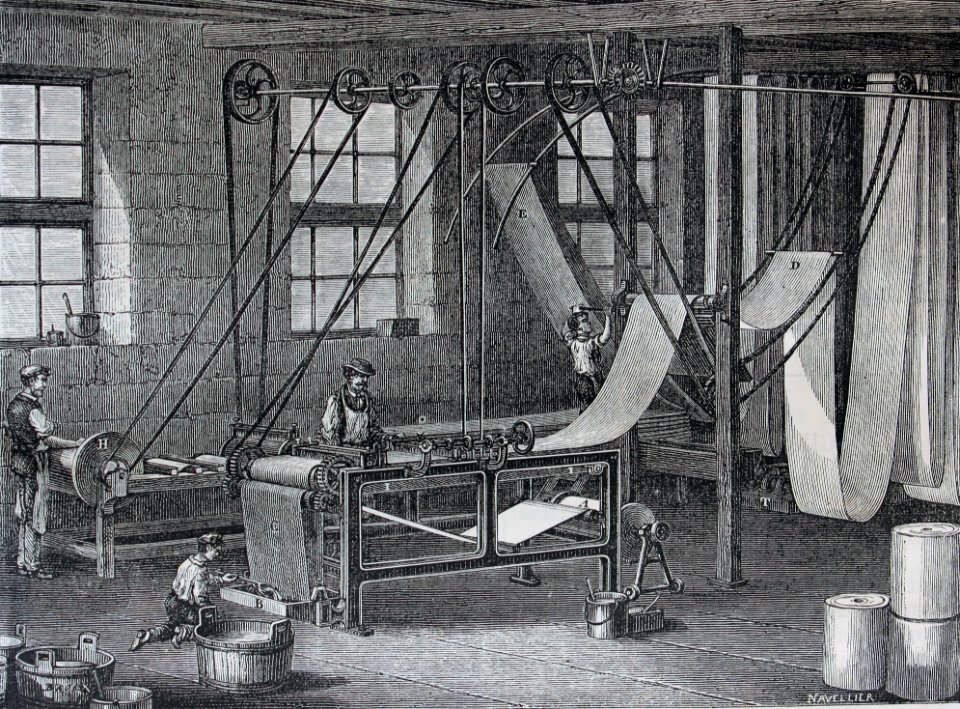 "Machine pour le fonçage des papier peints"
