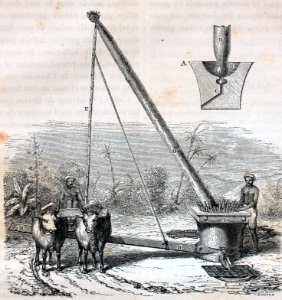 "Moulin à cannes en usage dans l'Inde". Free illustration for personal and commercial use.