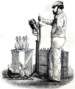 "Tirage de l'eau de Seltz en siphon".