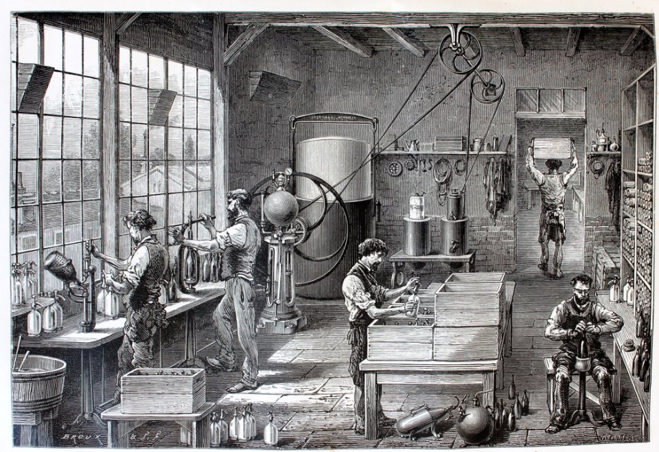 "Intérieur d'une fabrique d'eau de Seltz".