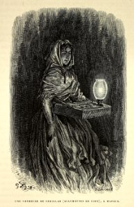 "Une vendeuse de cerillas (allumettes de cire), a Madrid"