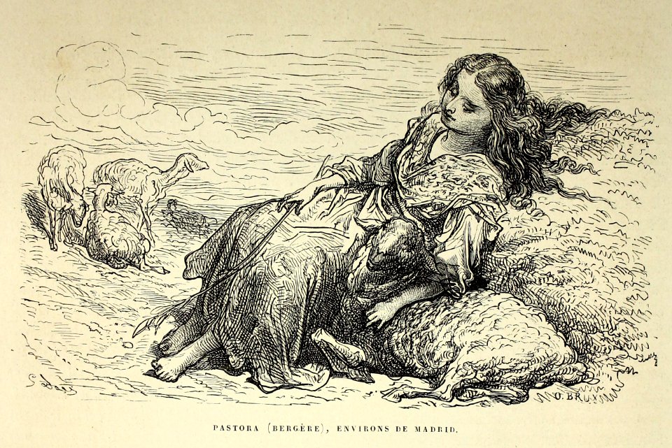 "Pastora (bergère), environs de Madrid"