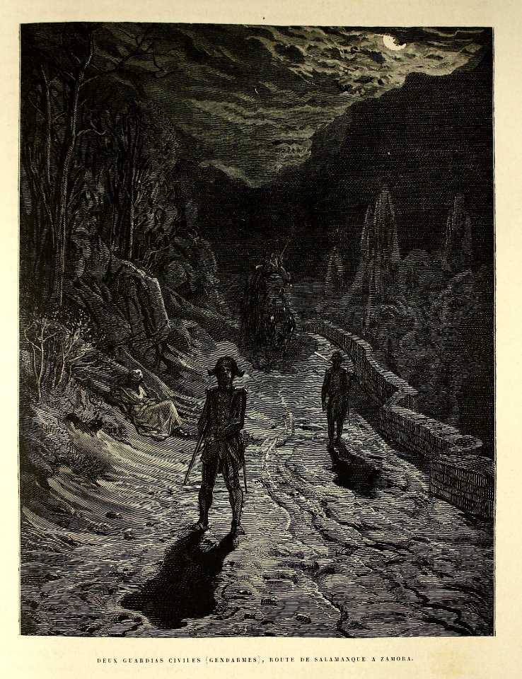 "Deux guardias civiles (gendarmes), route de Salamanque a …
