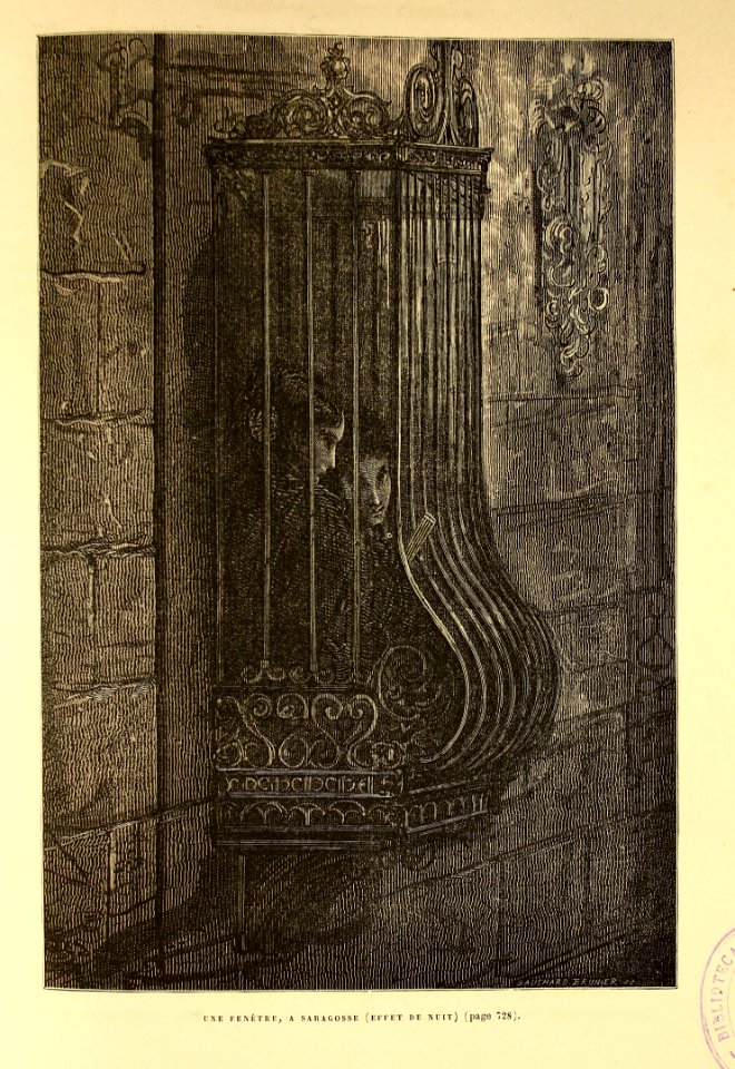 "Une fenêtre, a Saragosse (effet de nuit)"